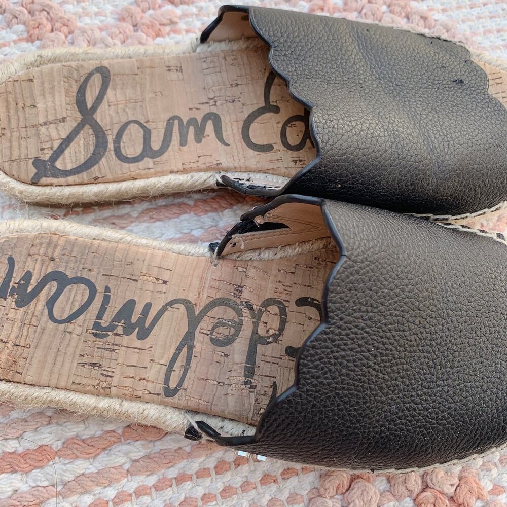 Black Sam Edelman Andy Espadrille Slide Sandals 6.5 - Picture 7 of 7